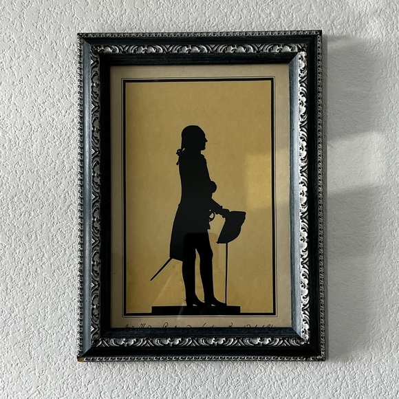 Vintage Catalda for Carson's Silhouettes Borghese Style Colonial Man Framed Art - Picture 2 of 6